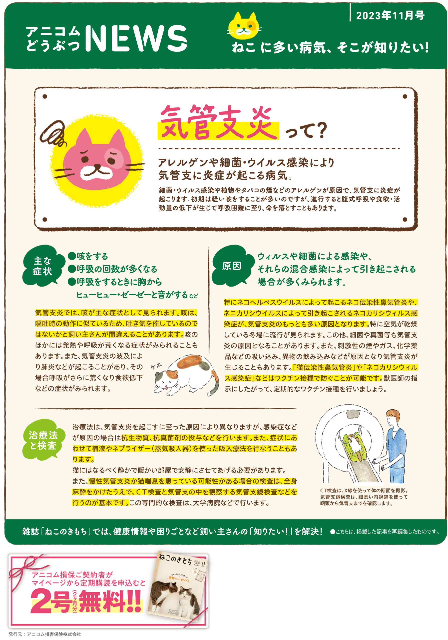 【ねこに多い病気】気管支炎